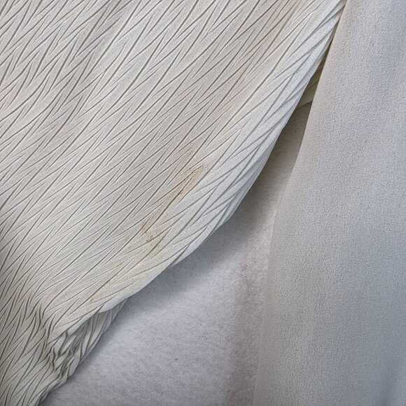 80s Susan Bristol Size 16 Pleated Collar Blouse Long Puff Sleeves Flowy Romantic - Picture 11 of 12